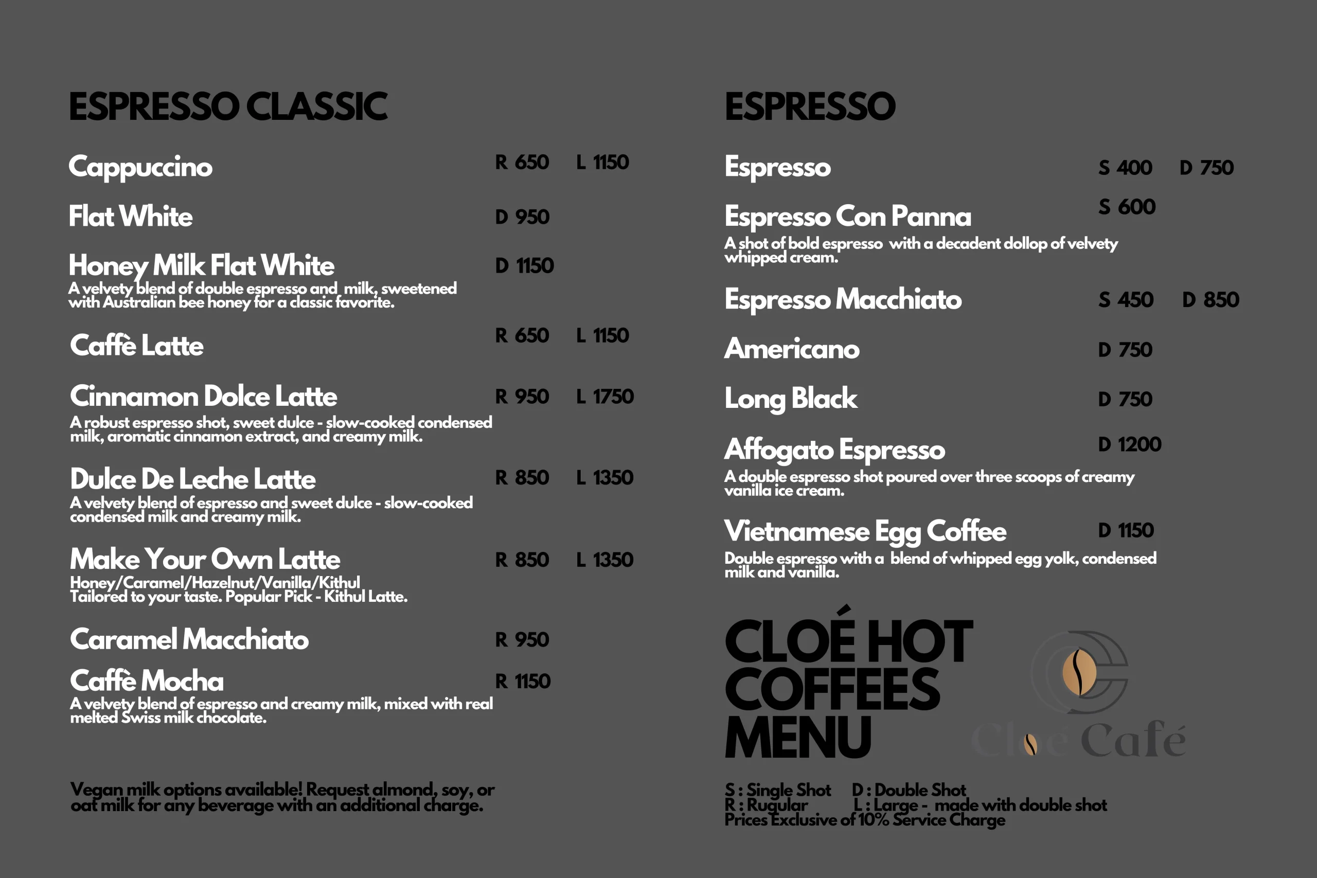 Cloé Hot Coffees