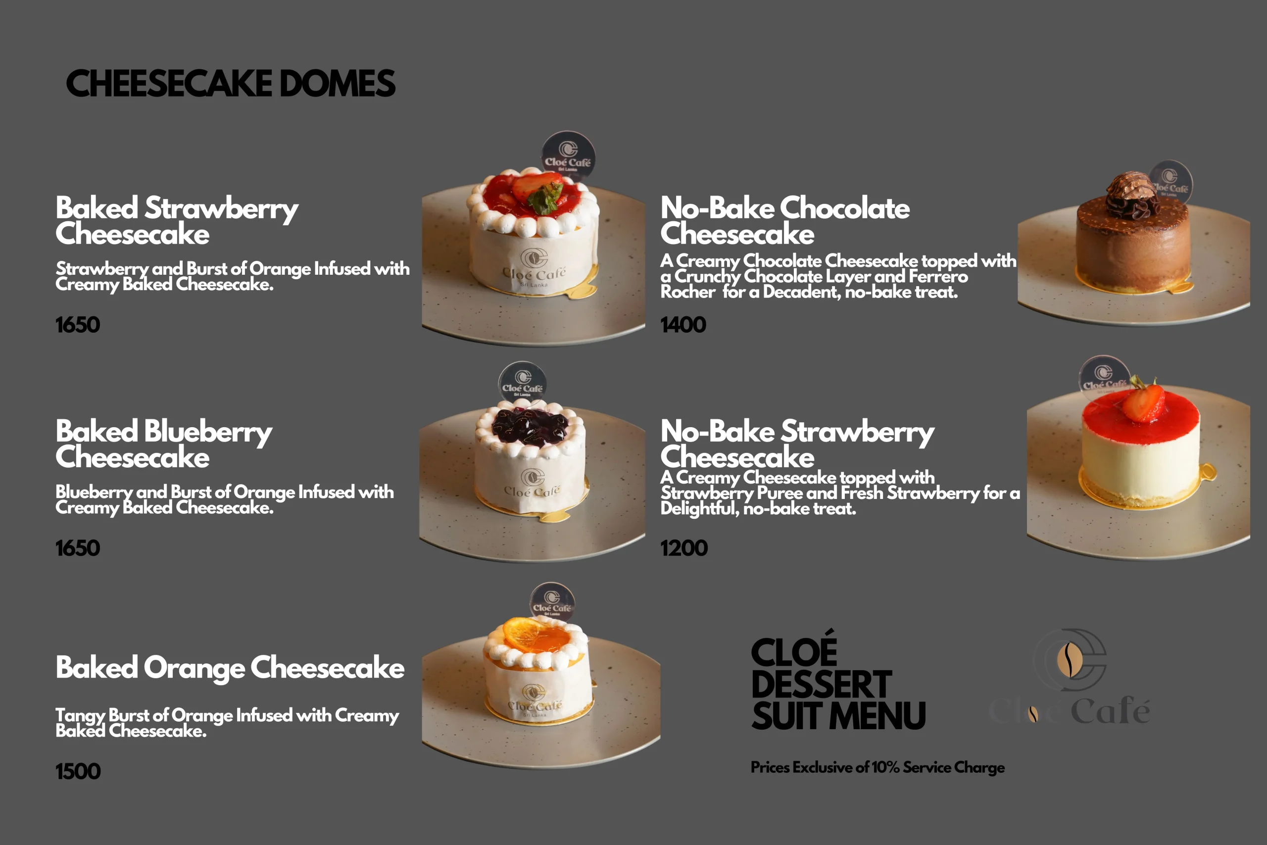 CLOÉ DESSERT SUIT MENU