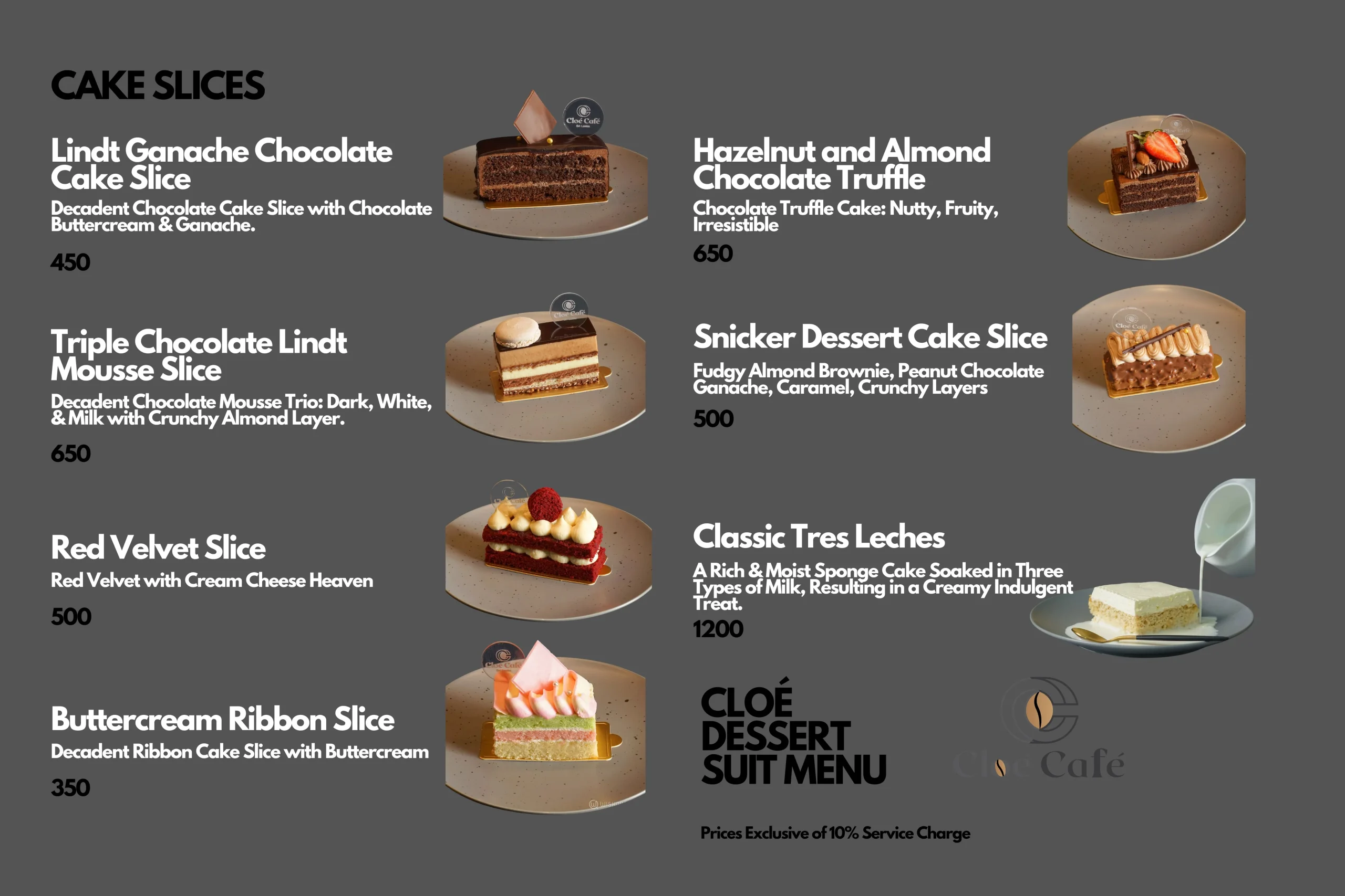 CLOÉ DESSERT SUIT MENU